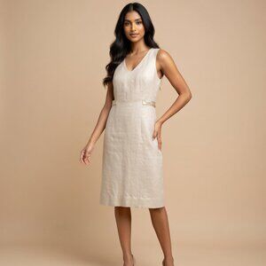 Banana Republic petite linen sleeveless dress